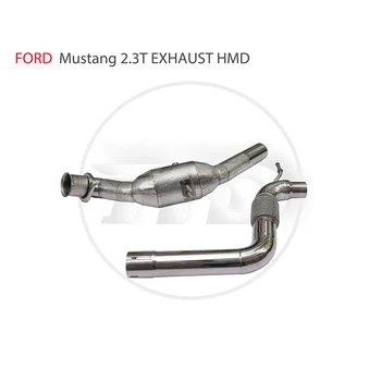 Выпускной коллектор HMD Downpipe для Ford Mustang 2.3T Автомобильные Аксессуары С коллектором каталитического нейтрализатора без трубы Cat