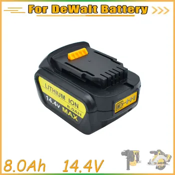 для Dewalt 14,4 V 8.0AH/6.0AH аккумулятор для электроинструментов DCB140 DCB141 DCB142 DCD735L2 DCF835C2 DCF835L2 DCL030 литий-ионный аккумулятор