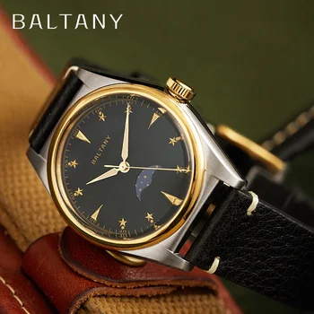 Baltany Moonphase Dress Watch IPG Из нержавеющей стали 100 м, водонепроницаемые, с дополнительным циферблатом, Элегантные мужские и женские кварцевые часы