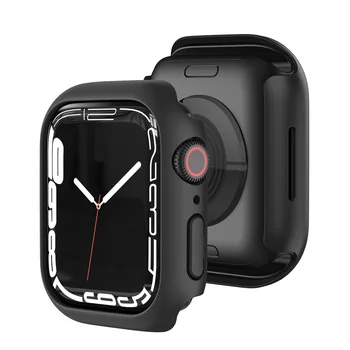 Совместим с корпусом Apple Watch 45 мм iWatch Series 7 с защитной пленкой для экрана, тонким защитным чехлом, легким и амортизирующим