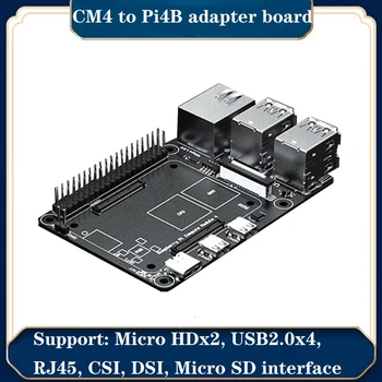1 Штука Плата адаптера CM4 к Pi4b Для Raspberry Pi CM4 Core Board Черная печатная плата + Металл