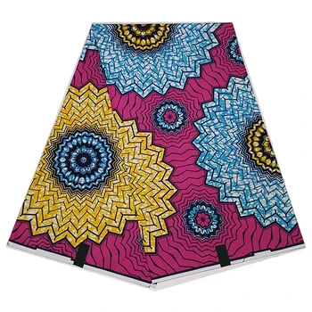 Новейшая вощеная ткань с принтом в нигерийском стиле, дышащий батик из 100% хлопка, материал для традиционной африканской одежды Pagne, 6 ярдов TN0608