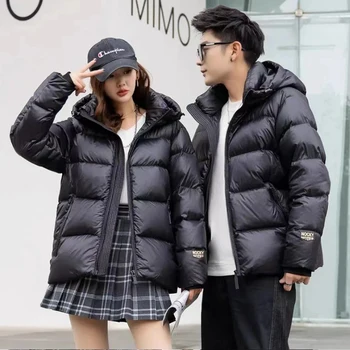 2023 Новый Женский пуховик черного золота, короткое утепленное корейское теплое зимнее пальто с капюшоном, женская парка