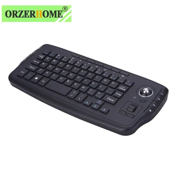 Беспроводная мини-клавиатура ORZERHOME 2,4 ГГц с трекбольной мышью, колесиком прокрутки, пультом дистанционного управления, Небольшая игровая клавиатура для ПК, ноутбука