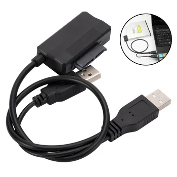 Кабель-адаптер SATA-USB 2,0 6pin + 7pin 13pin Внешний Кабель Питания для Оптического привода ноутбука CD/DVD ROM Slimline Drive