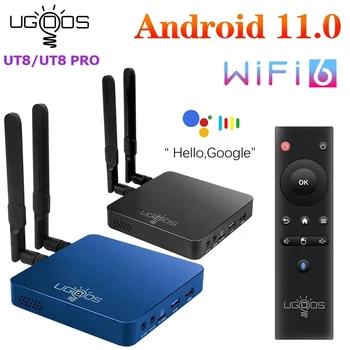 UGOOS UT8 PRO TV BOX Android 11,0 DDR4 8 ГБ ОЗУ 64 ГБ ПЗУ RK3568 WiFi6 Медиаплеер BT Голосовой Пульт UT8 4G 32G VS AM6B Plus