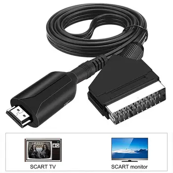 Видео-аудиоадаптер Профессиональный, без драйверов, легкий, совместимый с HDMI кабель Scart для видео-аудио конвертера для ТВ-приставки