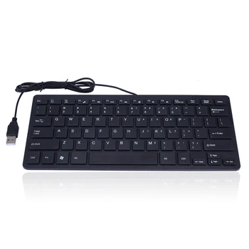 Проводная компьютерная клавиатура для настольных компьютеров, ноутбуков, немой клавиатуры, домашнего офиса, 78 клавиш, USB, черного и белого цвета