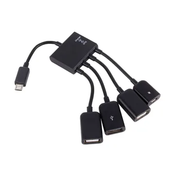 4 Порта Micro USB OTG Power Charging Hub Кабельный Разветвитель Разъем Адаптер Для Смартфона Компьютера Планшетного ПК
