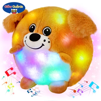 Светящиеся щитки, освещающие плюшевую игрушку, Милые маленькие подушки с животными, светодиодная музыкальная мягкая подушка для девочек, детский ночник в подарок