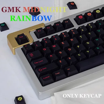 Midnight Rainbow 130 Клавиш PBT DYE-SUB Keycap Английские Индивидуальные Колпачки для клавиатуры Mchanical 61/64/68/75/84/87 Layout