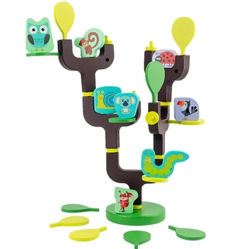 Сложенные кубики из дерева, Детские игры с животными Монтессори, Детские развивающие