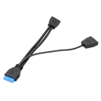 Компьютерный 19-контактный кабель для материнской платы USB3.0 Разветвитель от 1 до 2 Внутренний USB-концентратор LX9A