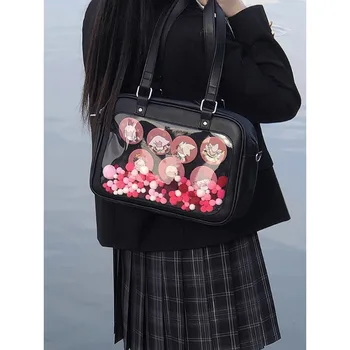 Японская сумка От Боли с вишневым джемом, длинная переносная диагональная сумка через плечо, Прозрачная Милая повседневная полая сумка, подарок для детей