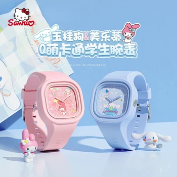 Простые силиконовые часы со светящейся указкой Hello Kitty, студенческие желейные водонепроницаемые светящиеся детские противоударные и осенние часы
