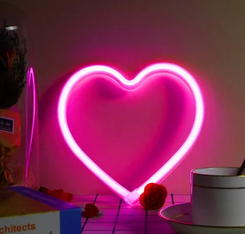 Украшение комнаты, Светящаяся лампа для креативного стиля Love