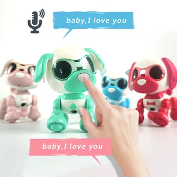 Игрушка-робот для собак, Милая умная домашняя собака, Интерактивный умный щенок, робот-собака, Голосовая сенсорная запись, светодиодные глаза, запись звука, пение