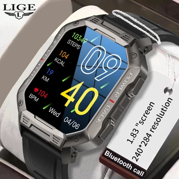 Новые умные часы LIGE для мужчин, спортивные фитнес-часы с полным касанием, Bluetooth-звонки, водонепроницаемые умные часы IP67, мужские Relogio Masculino