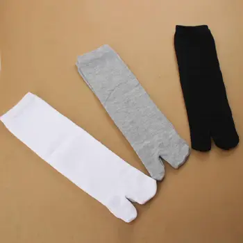 Японские Забавные Носки с двумя носками для Мужчин и Женщин, Хлопковые Сабо для пальцев, Короткие Осенние Вьетнамки, Носки Унисекс, Однотонные