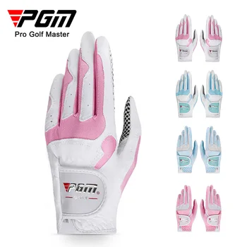 Перчатки для гольфа PGM, Женские спортивные перчатки для левой и правой руки, Высококачественная Нанометровая ткань для гольфа, Дышащая защита ладоней