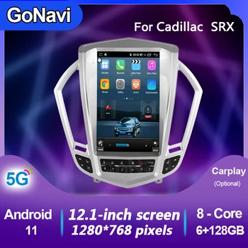 GoNavi для Cadillac SRX Android 11 автомобильное радио Центральная мультимедийная интеллектуальная система сенсорный экран с GPS навигацией MP5 carplay 