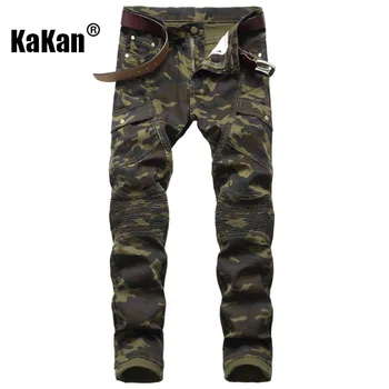 Kakan - Новые Камуфляжные джинсы для мужчин, модные и персонализированные Облегающие Эластичные Длинные джинсы K59-8013