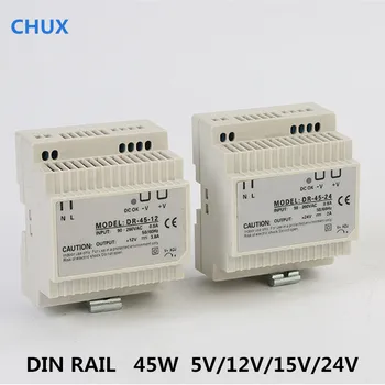 CHUX 45 Вт Din-Рейка Импульсный Блок Питания 5 Вольт Выход переменного тока в Постоянный Источник Питания LED SMPS DR45W 5 В Для Светодиодной Подсветки с ЧПУ