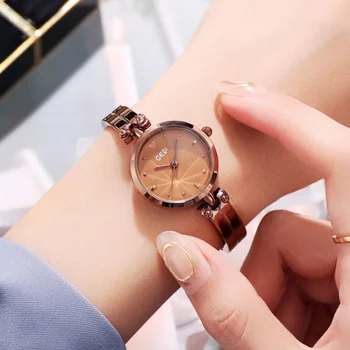Легкие роскошные часы-браслет с круглым Циферблатом, изысканные модные студенческие универсальные водонепроницаемые кварцевые часы-браслет