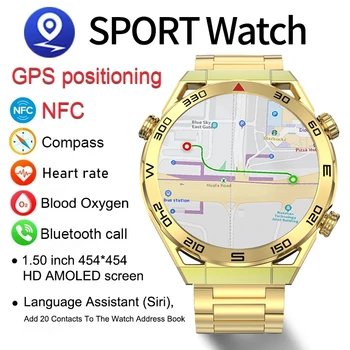 2023 Новые часы ECG + PPG Bluetooth Call Smar Мужские часы GPS Трекер Браслет движения Фитнес NFC Для часов Huawei Ultimate Smartwatch