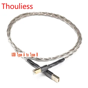 Аудиокабель Thouliess TOP-HIFI Odin Interconnect USB A-B с позолоченным цифровым аудиокабелем USB Type A-Type B.