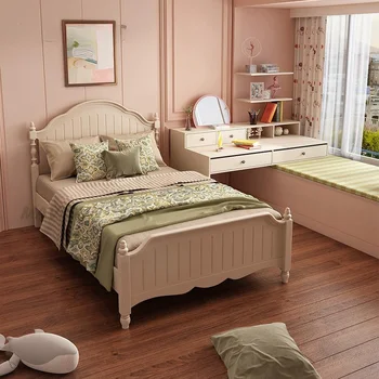 Современная роскошная детская кровать Розового цвета для Девочек, детская кровать из массива дерева, Высококачественная Мебель для спальни Camas De Dormitorio