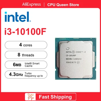 Intel Новый Core i3 10100F 3,6 ГГц 4-ядерный 8-потоковый процессор процессор L2 = 1 М L3 = 6 м 65 Вт Игровой процессор LGA 1200