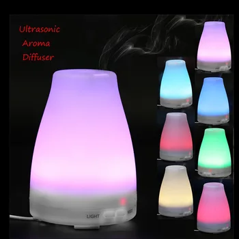 Ультразвуковой увлажнитель воздуха в форме бутылки с красочным светодиодным ночником, 100 мл диффузор для ароматерапии с эфирным маслом, туманообразователь