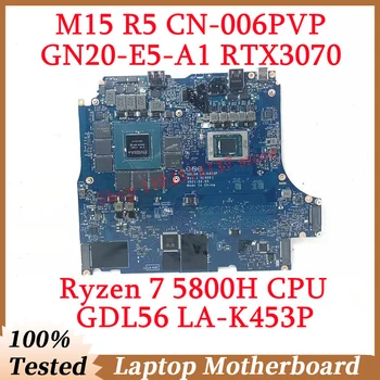Для DELL M15 R5 CN-006PVP 006PVP 06PVP С процессором Ryzen 7 5800H LA-K453P Материнская плата ноутбука GN20-E5-A1 RTX3070 100% Протестирована в хорошем состоянии