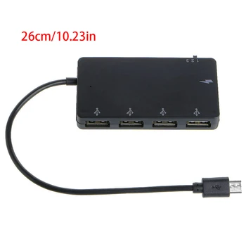 Micro USB OTG, 4 порта USB2.0, концентратор, кабель-адаптер для зарядки Windows, планшет, смартфон, ПК с держателем телефона