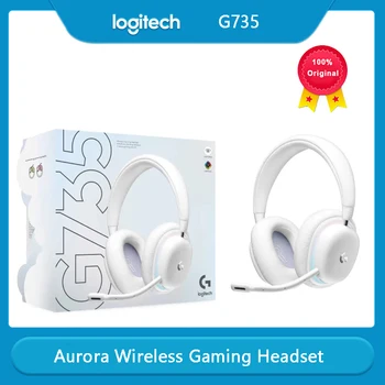Logitech G735 Беспроводная игровая гарнитура RGB, Виртуальный объемный звук Беспроводная игровая гарнитура Aurora Lightspeed С микрофоном 16,8 миллионов
