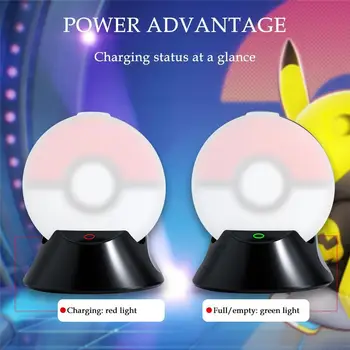 Зарядная база Дисплей для зарядки, Красочный световой Магнитный адаптер, аксессуар для Pokémon GO Plus + Зарядное устройство с чехлом Q2L0
