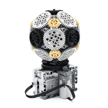 Сборка модели Электромеханического агрегата Автобиографическая Шестерня Earth Ball MOC Строительный Блок Технические Кирпичи С Мощными функциями