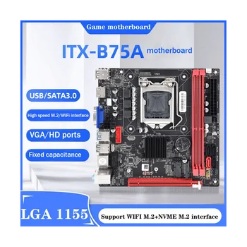 Материнская плата B75A (B75) + Процессор I3 2120 + оперативная память 2x4 Г DDR3 1600 МГц + Термопаста + Кабель SATA LGA1155 2XDDR3 Слот для оперативной памяти USB3.0 SATA3.0