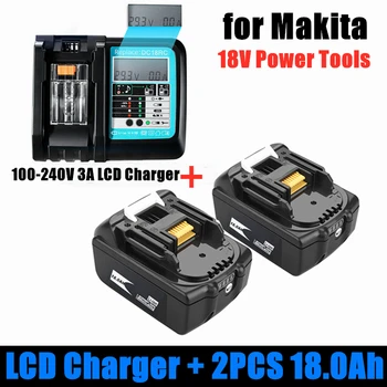 С 14,4 В-18 В Зарядным устройством BL1860 Аккумуляторная Батарея 18 В 18000 мАч литий-ионная для Makita 18 В Аккумулятор BL1840 BL1850 BL1830 BL1860B