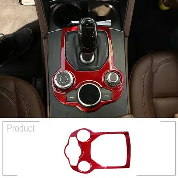 Красная отделка рамы переключения передач автомобиля из настоящего углеродного волокна для Alfa Romeo Giulia Stelvio 2017 2018 2019 Аксессуары