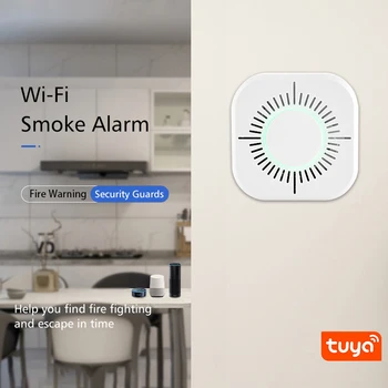 Портативная Дымовая Сигнализация App Remote Alarm Super Long Standby Умный Дом Датчик Дыма Энергосберегающие Wifi Детекторы Дыма