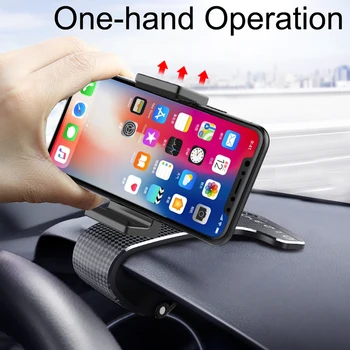 Автомобильный держатель для телефона, зажим на приборной панели автомобиля и солнцезащитный козырек, вращение на 360 градусов одной рукой, подходит для большинства автомобилей и телефонов