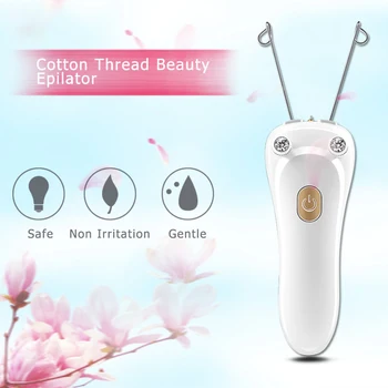 Электрический Женский косметический эпилятор для удаления волос на теле и лице, средство для удаления волос с хлопковой нитью, депилятор для всех частей тела