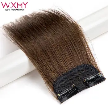 Прямая Заколка для Наращивания человеческих Волос WXMY 100% Remy Человеческие Волосы 2 Заколки в Одной части Натуральные Волосы Черный Коричневый Блондин 12 Цветов
