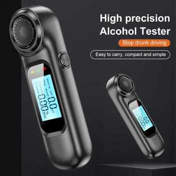 Профессиональный цифровой тестер дыхания, USB перезаряжаемый бесконтактный высокоточный алкотестер, автомобильный портативный детектор алкоголя, диагностика