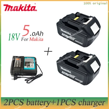 Makita Оригинальный Литий-ионный Аккумулятор 18V 5000mAh 18v Сменные Батареи для дрели BL1860 BL1830 BL1850 BL1860B + Зарядное устройство