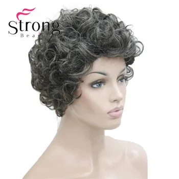 StrongBeauty Heat ok Средне-серый Кудрявый Парик из синтетических волос для повседневной женской жизни