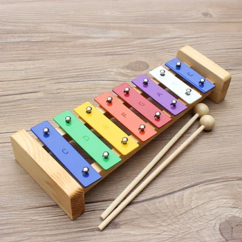 8 Клавиш, детский ксилофон Orff, музыкальная клавиатура, Калимба, Металлический музыкальный инструмент, Деревянный ксилофон для детей, игрушка-пианино