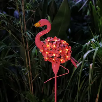 Солнечный светодиодный светильник для наружного освещения Flamingo Stake Lamp Водонепроницаемый Flamingo Декоративный светильник Pink Flamingo Солнечные садовые светильники